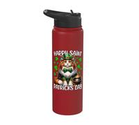 Maine Coon Cat Happy Saint Patricks Day Maine Coon Stainless Steel Insulated Water Bottle