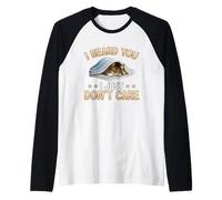 Maine Coon cat - I Heard You I just Don't Care Sleeping Cat Raglan Baseball Tee