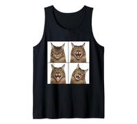 Maine Coon Cat in Photobooth | Funny Cute Cats Expressions Tank Top