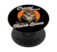 Maine Coon Cat Lover, Crazy About Maine Coons PopSockets Adhesive PopGrip
