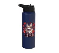 Maine Coon Cat Lover Owner Breed Pet - Cute Graphic Stainless Steel Insulated Water Bottle