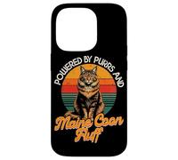 Maine Coon Cat Lover, Powered By Purrs And Maine Coon Fluff Case for iPhone 14 Pro