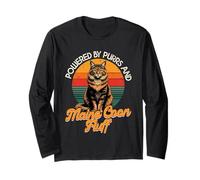Maine Coon Cat Lover, Powered by Purrs and Maine Coon Fluff Long Sleeve T-Shirt