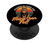 Maine Coon Cat Lover, Powered By Purrs And Maine Coon Fluff PopSockets Adhesive PopGrip
