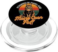 Maine Coon Cat Lover, Powered By Purrs And Maine Coon Fluff PopSockets PopGrip for MagSafe