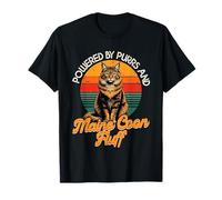 Maine Coon Cat Lover, Powered by Purrs and Maine Coon Fluff T-Shirt