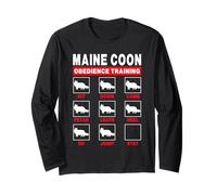 Maine Coon Cat Obedience Training Funny Kitten Lover Long Sleeve T-Shirt