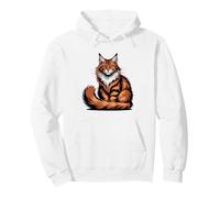 Maine Coon Cat Portrait Vintage Illustration Owner Art Lover Pullover Hoodie