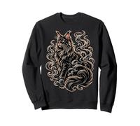 Maine Coon Cat Smoke Design Vintage Portrait Art Sweatshirt