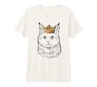 Maine Coon Cat Wearing Crown Premium T-Shirt