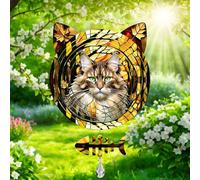 Maine Coon Cat Wind Spinner, Maine Coon Cat Wind Spinner Hanging for Yard and Garden