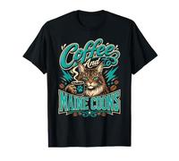 Maine Coon Coffee and Maine Coons Funny Maine Coon Value Graphic T-Shirt