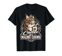 Maine Coon Coffee and Maine Coons Funny Maine Coon Value Graphic T-Shirt