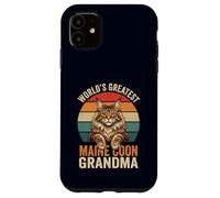 Maine Coon Grandma World's Greatest Retro Cat Lover Case for iPhone 11