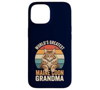 Maine Coon Grandma World's Greatest Retro Cat Lover Case for iPhone 15