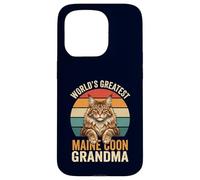 Maine Coon Grandma World's Greatest Retro Cat Lover Case for iPhone 15 Pro