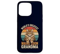 Maine Coon Grandma World's Greatest Retro Cat Lover Case for iPhone 15 Pro Max