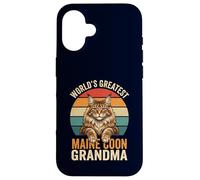 Maine Coon Grandma World's Greatest Retro Cat Lover Case for iPhone 16
