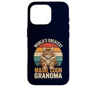 Maine Coon Grandma World's Greatest Retro Cat Lover Case for iPhone 16 Pro