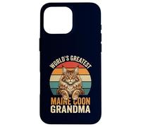 Maine Coon Grandma World's Greatest Retro Cat Lover Case for iPhone 16 Pro Max