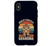 Maine Coon Grandma World's Greatest Retro Cat Lover Case for iPhone X/XS