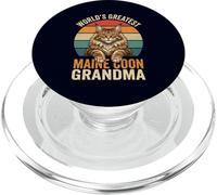 Maine Coon Grandma World's Greatest Retro Cat Lover PopSockets PopGrip for MagSafe