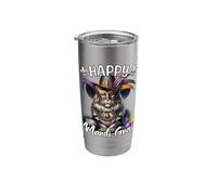 Maine Coon Happy Mardi Gras Maine Coon Cat Stainless Steel Insulated Tumbler