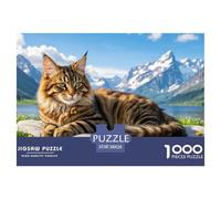 Maine Coon Jigsaw Puzzles Puzzles for Adults Kids. 1000 Piece Impossible Challenge Toy Educational Games Home Decoration for Educational Games Gifts 38x26cm/1000pcs