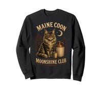 Maine Coon Moonshine Club Vintage Funny Cat Sweatshirt
