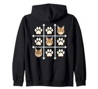 Maine Coon Paws Grid Game American Longhair Zip Hoodie