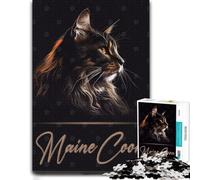 Maine Coon Portrait Wooden Adult Puzzle 300 Pieces | Section-by-section building - an activity that can be paused and resumed alone or together.