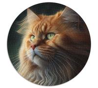 Maine Coon Puzzles 1000 Pieces for Adults 1000 Pieces Round Puzzles for Adults Ideal for Lover, Perfect Christmas, New Year, Valentine's Gift 67.5x67.5cm