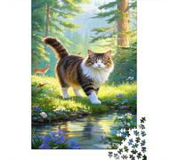 Maine Coon Puzzles 1000 Pieces Grass Children's Toys for Adults And Kids Gift High Difficulty Game Challenging Puzzles 1000pcs (75x50cm)