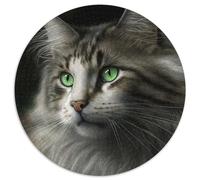 Maine Coon Puzzles for 1000 Piece 1000-Piece Round Jigsaw Puzzle Ideal for Lover, Perfect Christmas, New Year, Valentine's Gift 67.5x67.5cm