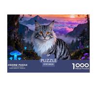 Maine Coon1000 Piece Puzzle Puzzle Games Cats Clever Puzzles for Adult 38x26cm/1000pcs