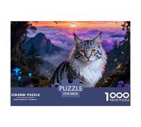 Maine Coon1000 Piece Puzzle Puzzle Games Cats Colourful Puzzle for The Whole Family 38x26cm/1000pcs