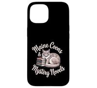 Maine Coons and Mystery Novels Funny Maine Coon Cat Lover Case for iPhone 15