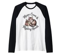Maine Coons and Mystery Novels Funny Maine Coon Cat Lover Raglan Baseball Tee