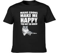 Maine Coons Make Me Happy You Not So Much Unisex Tees Men's T Shirt Black M