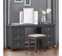 Maine - Dressing Table Stool - Dark Grey - Wooden - Happy Beds
