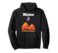 Maine Fall foliage Autumn leaves New England souvenir Pullover Hoodie