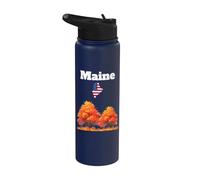 Maine Fall Foliage Autumn Leaves New England Souvenir Stainless Steel Insulated Water Bottle