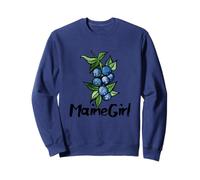 Maine Girl Watercolor Blueberry Cluster Fruit Illustration Sweatshirt