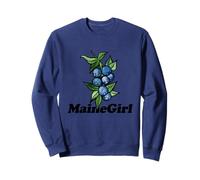 Maine Girl Watercolor Blueberry Cluster Fruit Illustration Sweatshirt