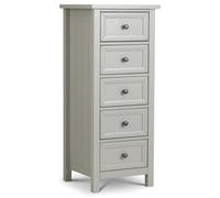 Maine Grey 5 Drawer Narrow Chest