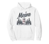Maine Lighthouse Coastal Nautical Vintage Pride Pullover Hoodie