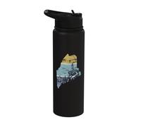 Maine Lighthouse Coastal Nautical Vintage Pride Stainless Steel Insulated Water Bottle