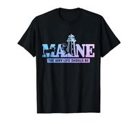 Maine Lighthouse Elk Lobster Pride Vintage Souvenir Value Graphic T-Shirt