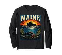 Maine Lobster Boat Coastal Heritage Long Sleeve T-Shirt