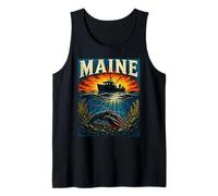 Maine Lobster Boat Coastal Heritage Tank Top